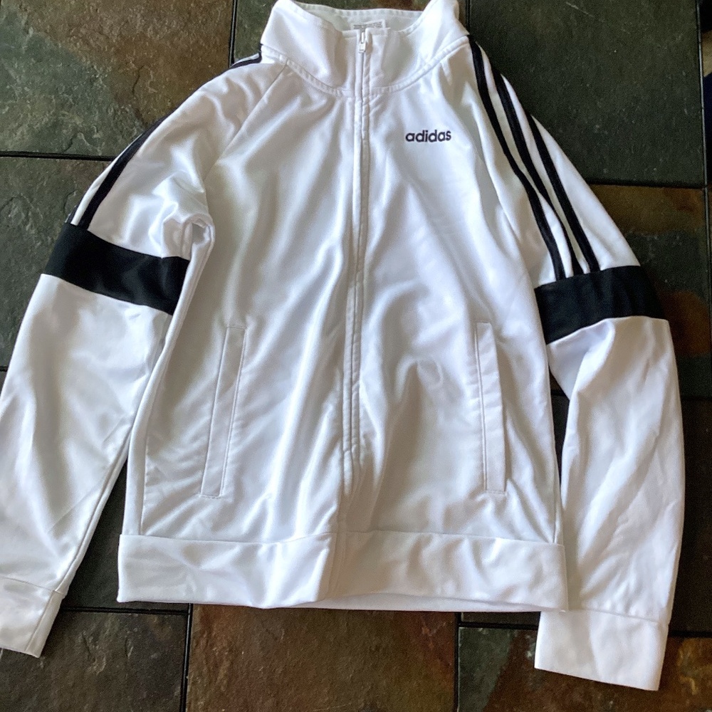 Kids Adidas white zip up